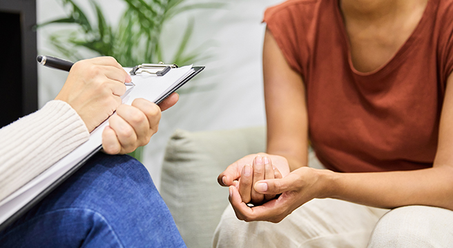 Photo: Counselor and patient in behavioral health therapy session